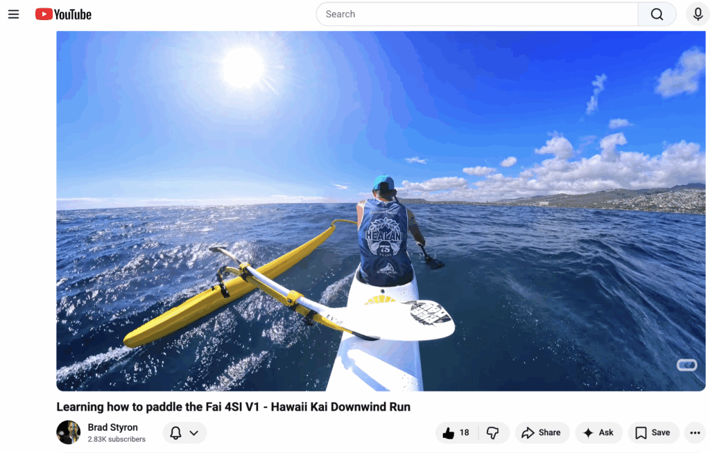 Brad Styron - Fai Va'a V1 - Carrying an Extra Paddle